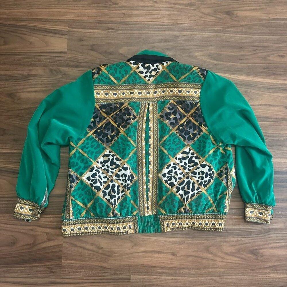 Vintage 80's Artsy Cheetah Print Skirt Animal Print Jacket Pleated 8 Howard Wolf - Picture 2 of 13